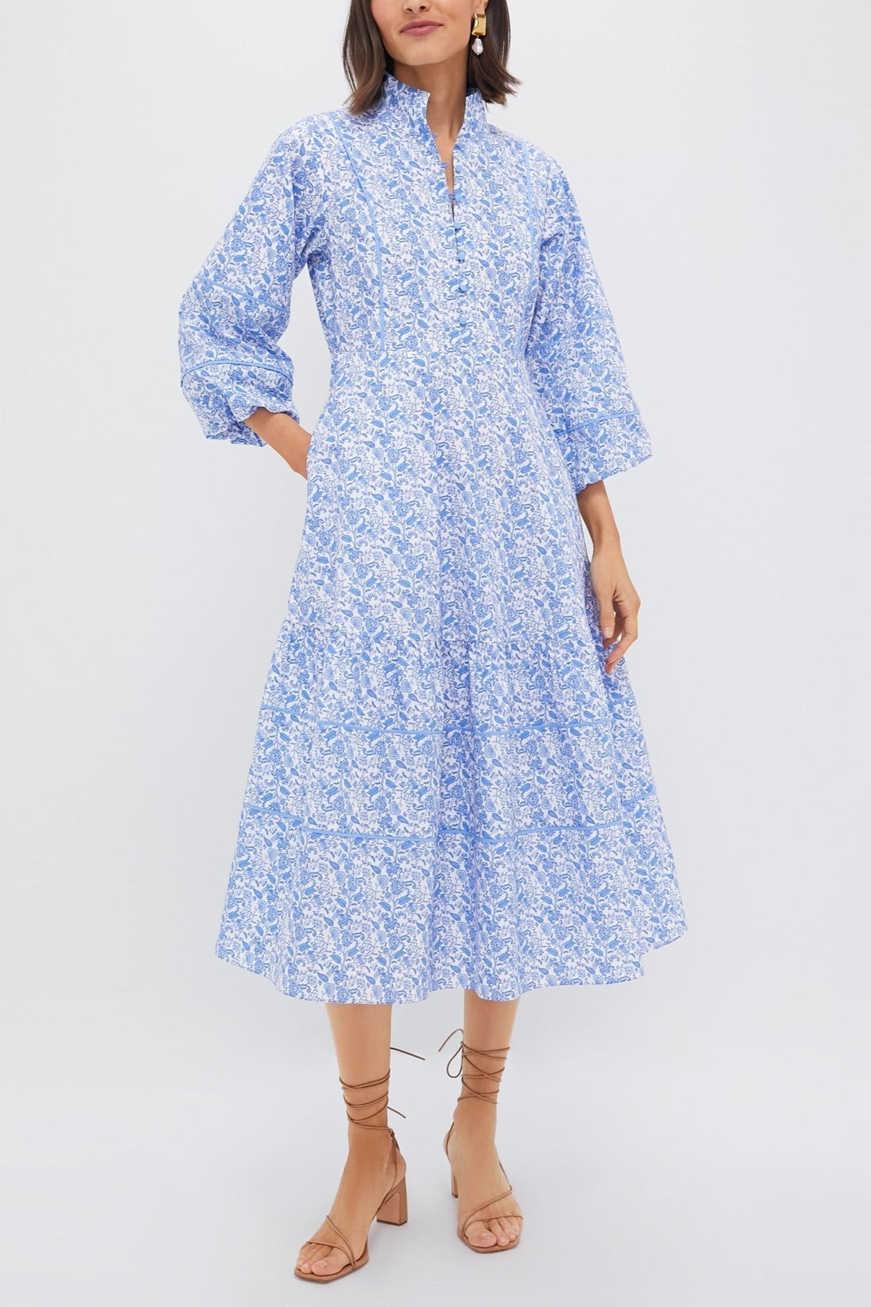 Baby Blue Ditsy Floral Dress