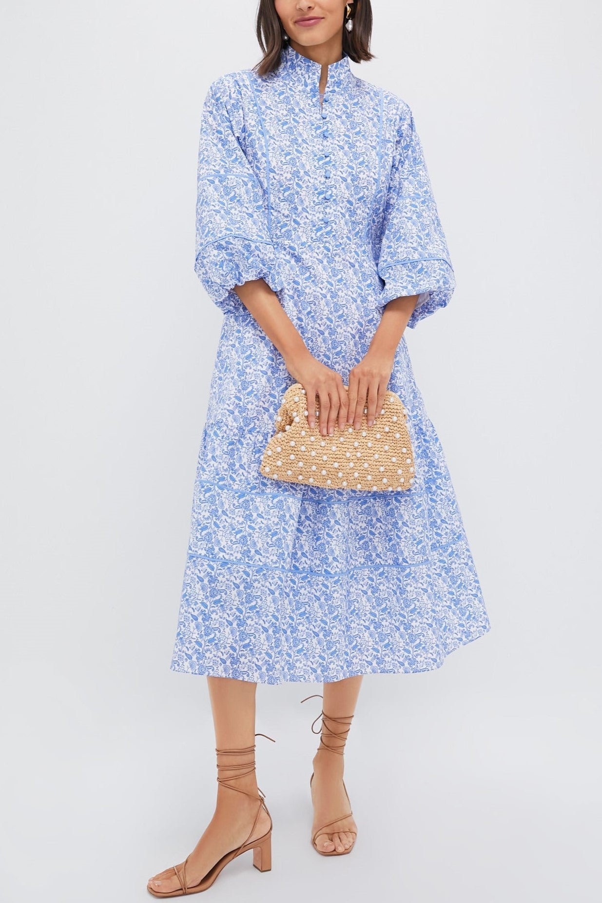 Baby Blue Ditsy Floral Dress