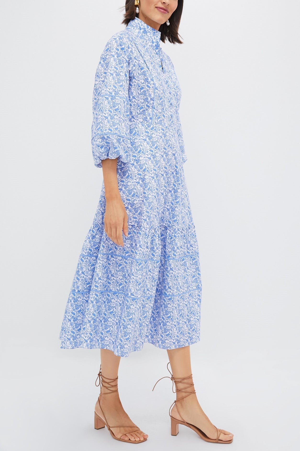 Baby Blue Ditsy Floral Dress