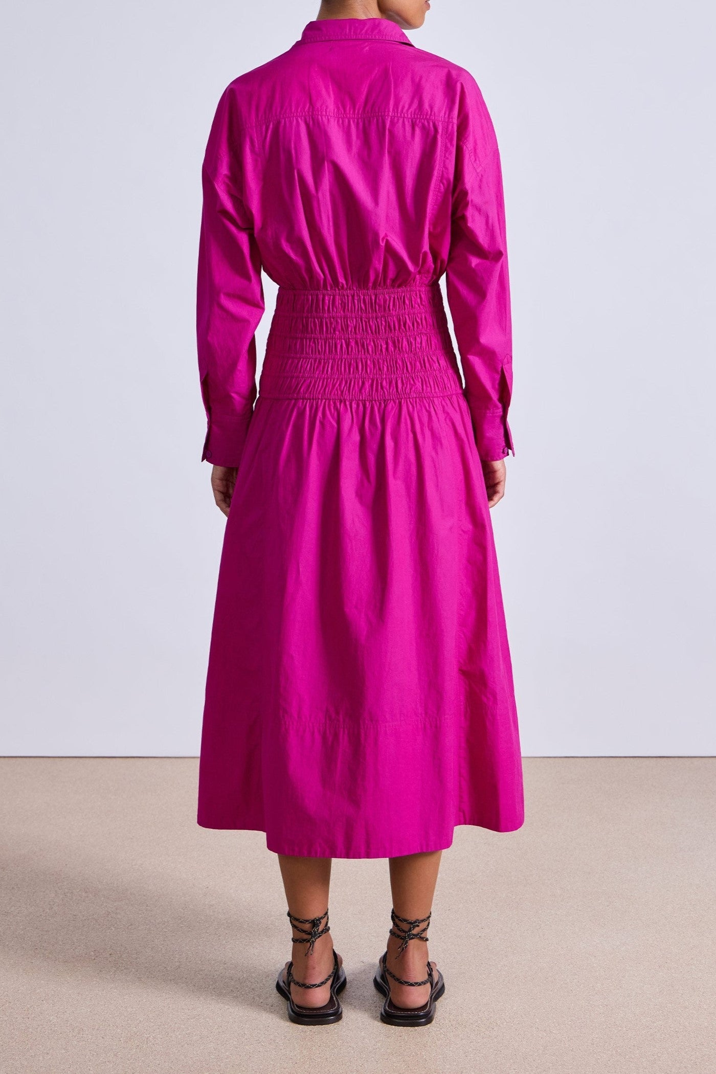 Organic Cotton Smocked Shirt Dress