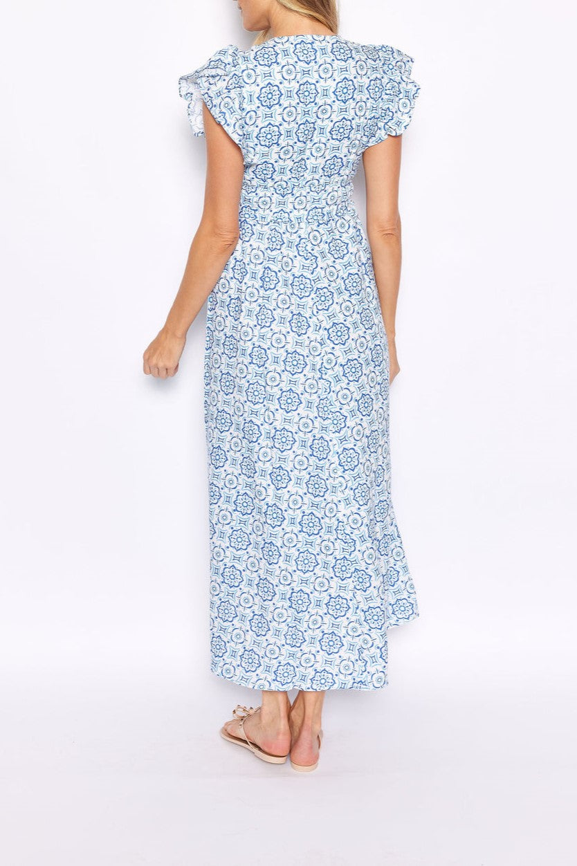 Women's Dark V Blue Printed Dress
