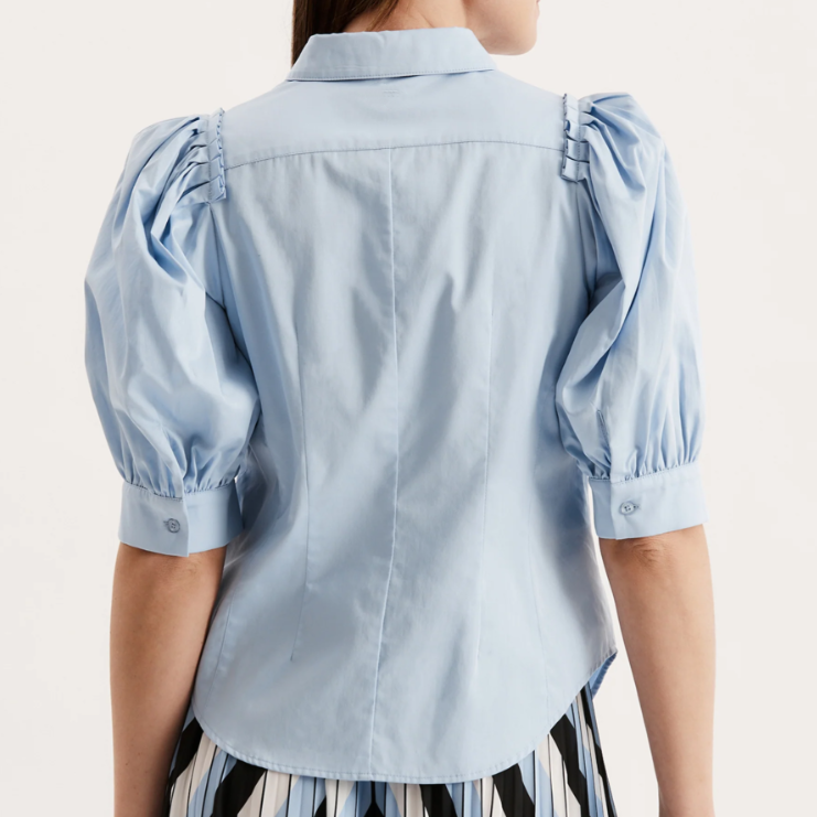 Chic Pleated Cotton Blouse