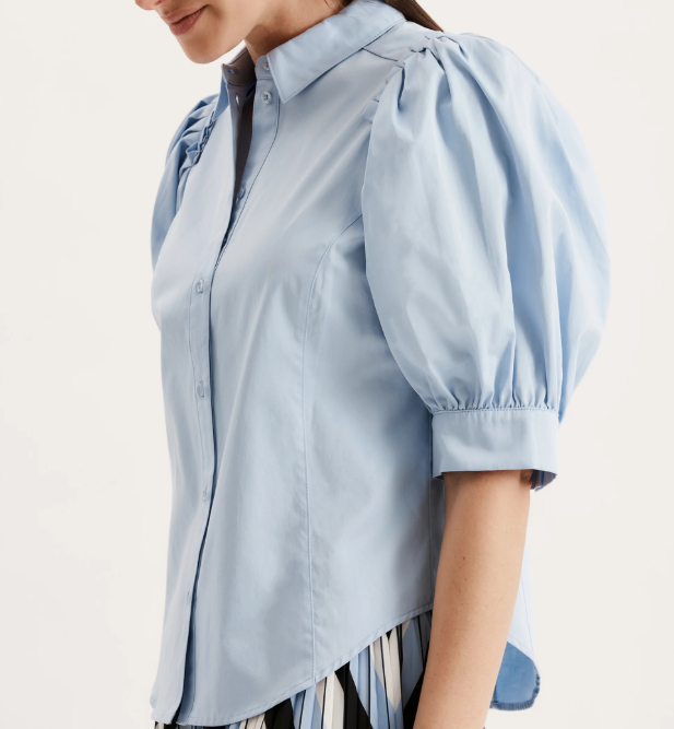 Chic Pleated Cotton Blouse
