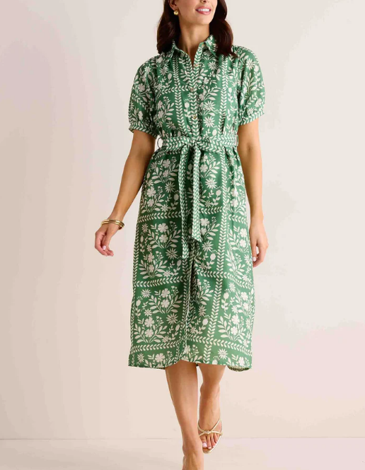 Dusty Green Magnolia Shirt Dress