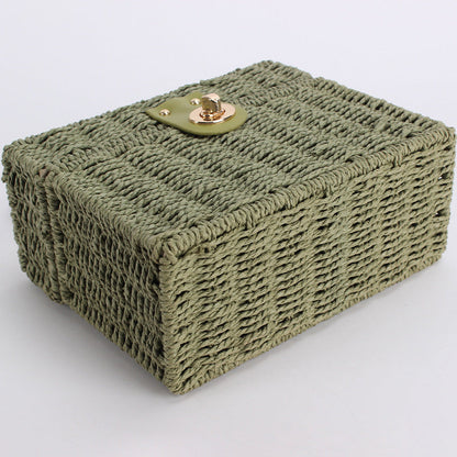 Vintage Wicker Box Clutch