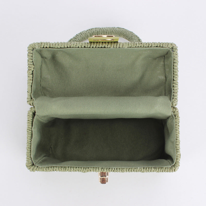 Vintage Wicker Box Clutch