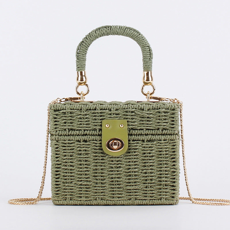 Vintage Wicker Box Clutch
