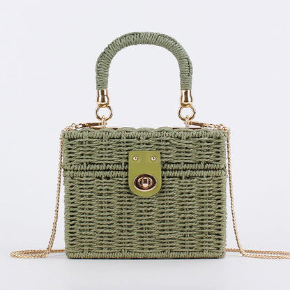 Vintage Wicker Box Clutch