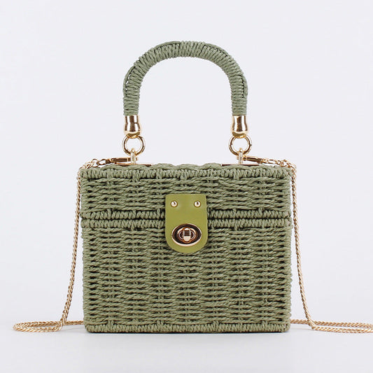 Vintage Wicker Box Clutch