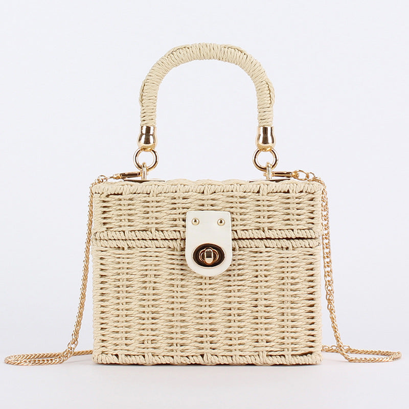 Vintage Wicker Box Clutch