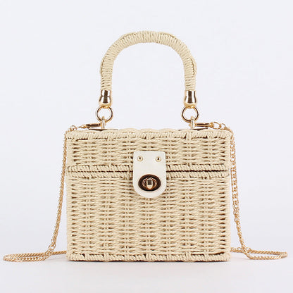 Vintage Wicker Box Clutch