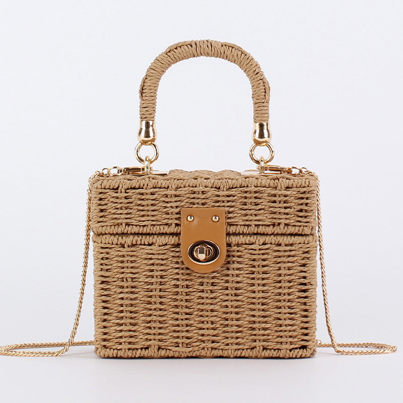 Vintage Wicker Box Clutch