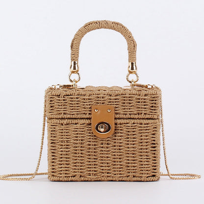 Vintage Wicker Box Clutch