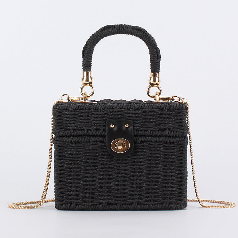 Vintage Wicker Box Clutch