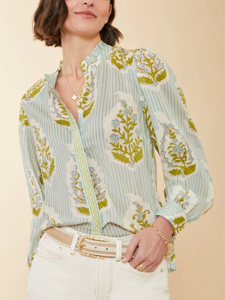 Richmond Hill Stripe Floral Motif Blouse