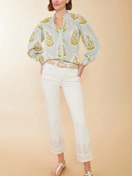 Richmond Hill Stripe Floral Motif Blouse