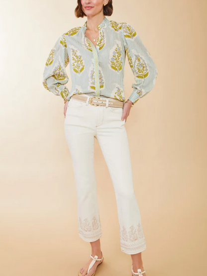 Richmond Hill Stripe Floral Motif Blouse