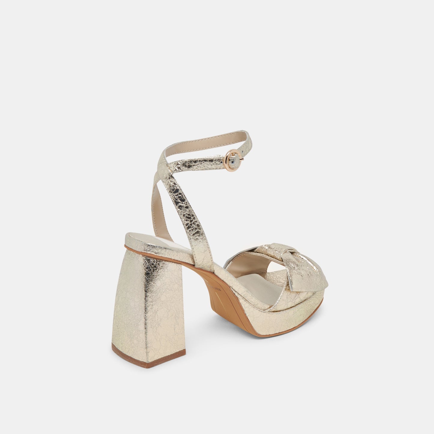 Pacie Heels Platinum Distressed Leather