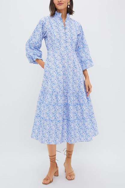 Baby Blue Ditsy Floral Dress