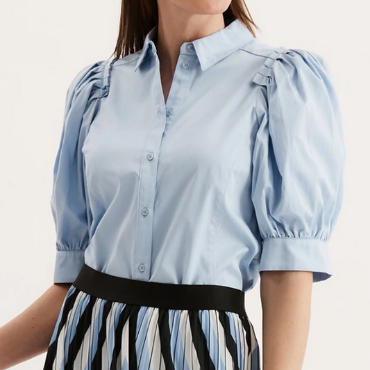 Chic Pleated Cotton Blouse