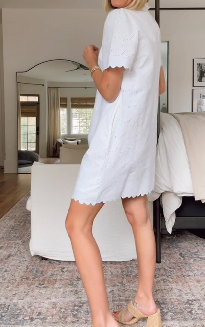 The H-line Eyelet Short Dress