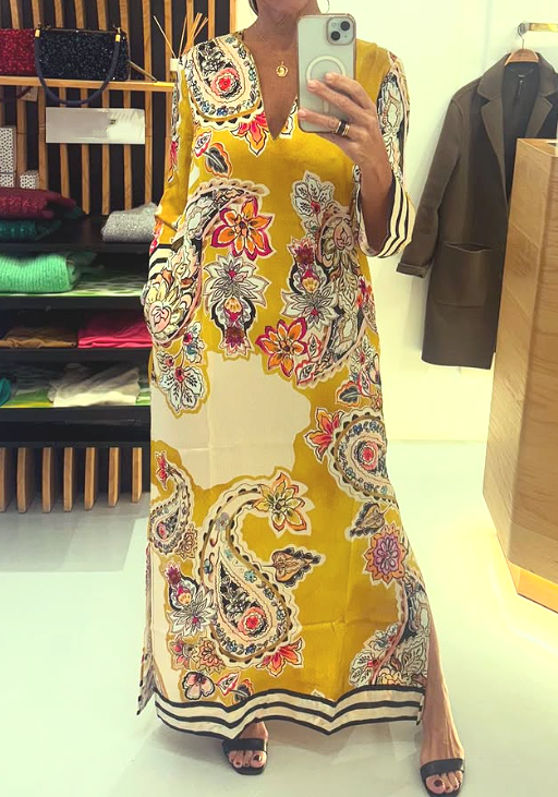 The Multi Yellow H-line Dress