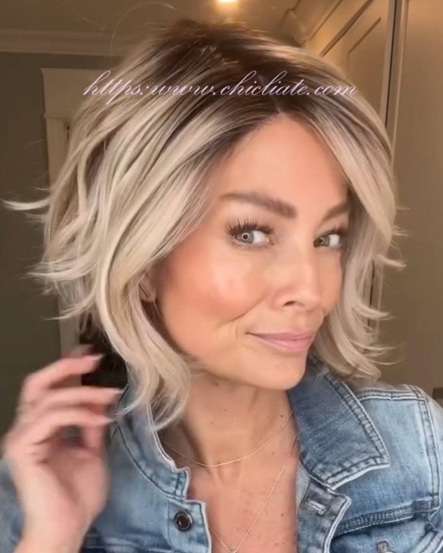 A-line Bob With Waves Wig