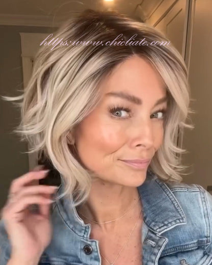 A-line Bob With Waves Wig